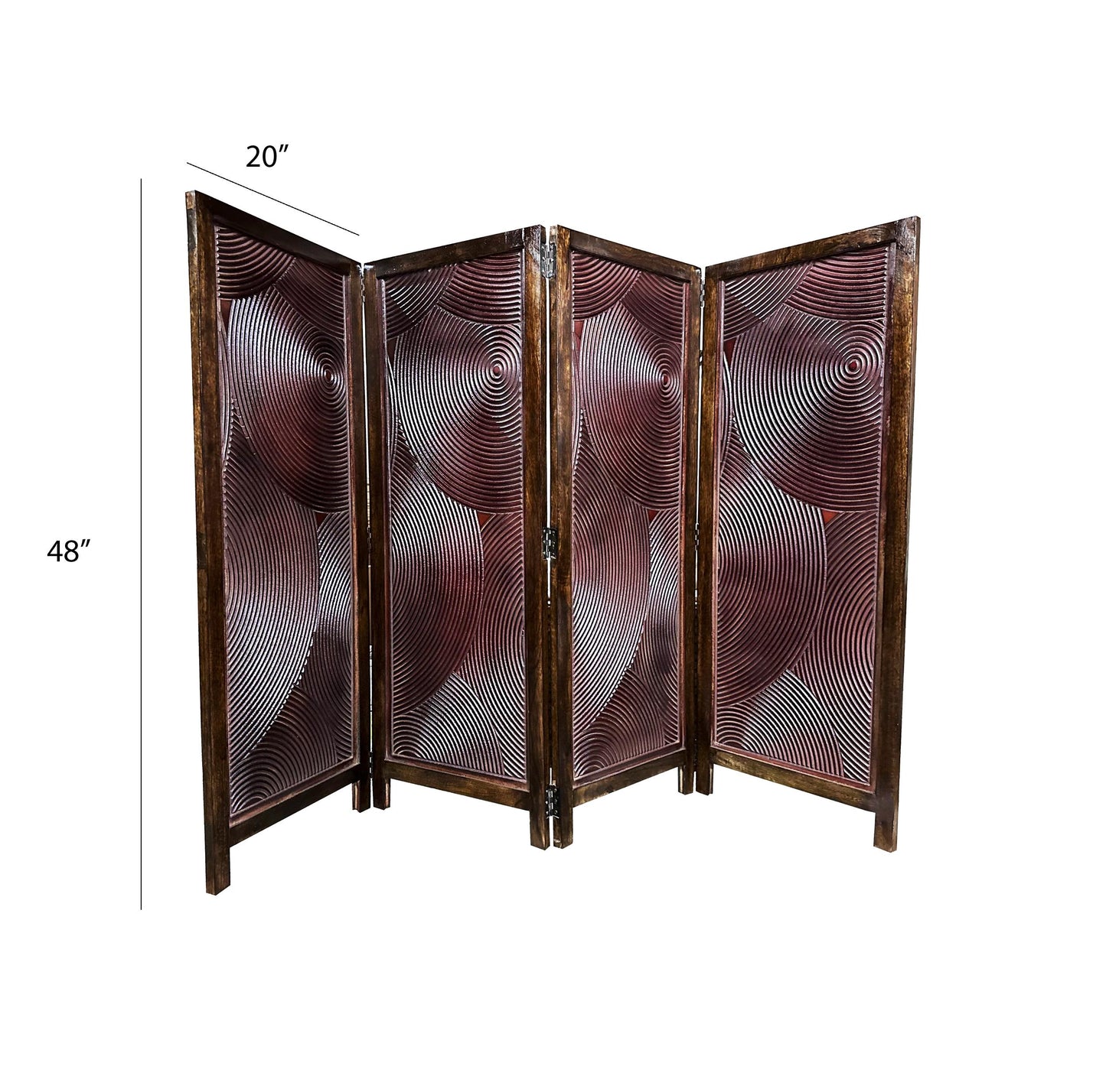 Mid-Century Modern Walnut Room Divider: Handmade Wooden Privacy Screen