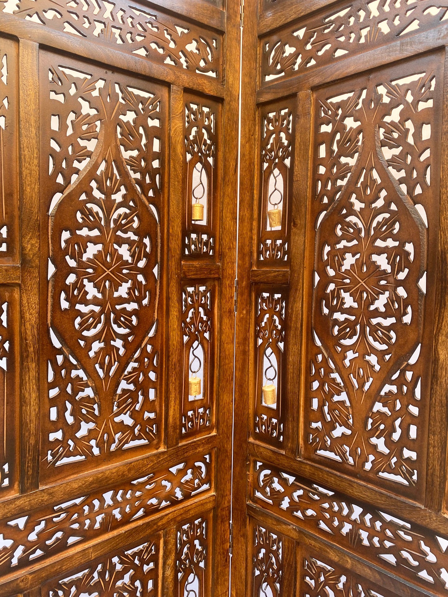 Mid century Bell Design Wooden Folding Divider, Partition, Handmade Self standing separator