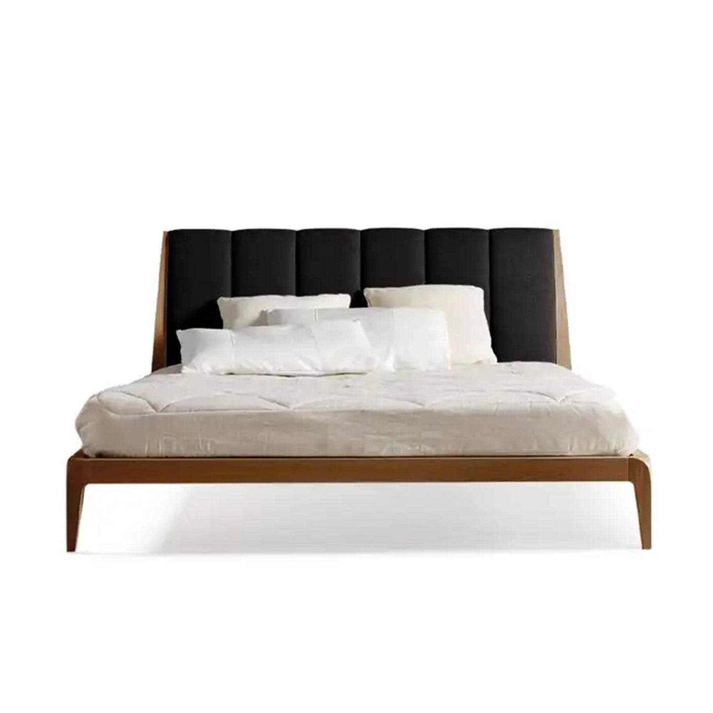 Handmade Solid Wood Upholstered Bed Frame: Bohemian Low Post Design