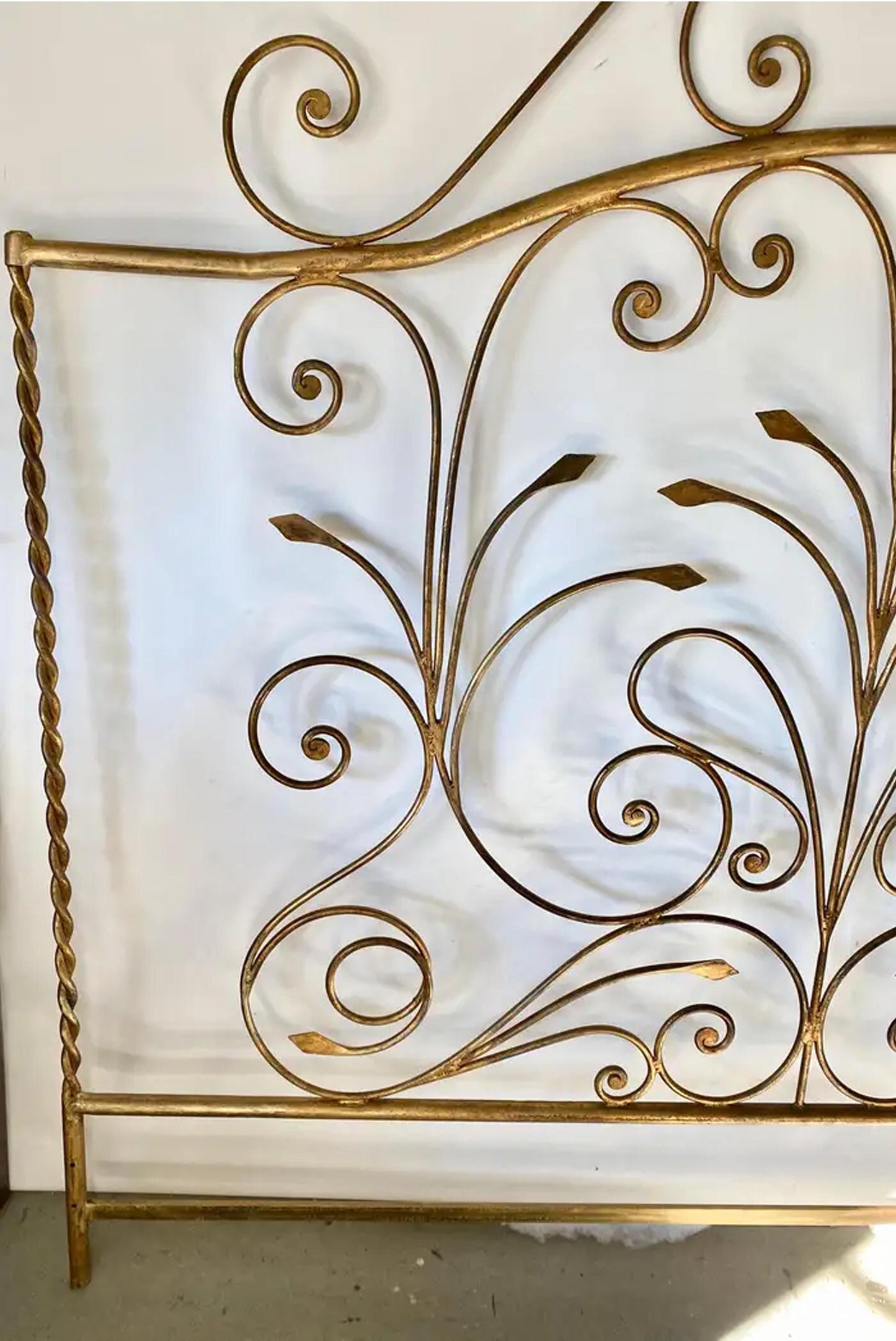 Hollywood Regency Metal Headboard: King/Queen French Louis XV Style