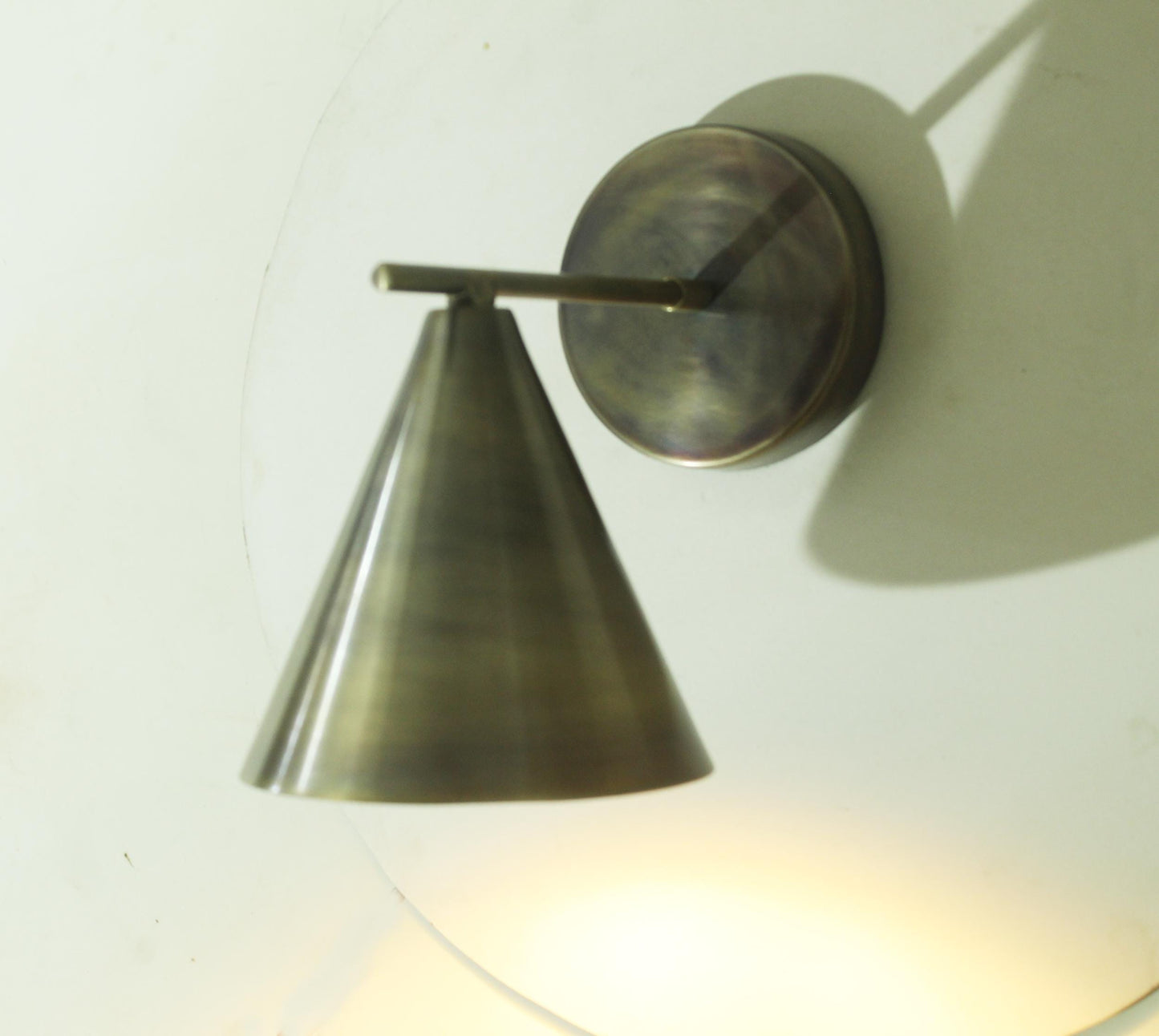 Handmade Italian Brass Wall Sconce: Mid-Century Modern Light