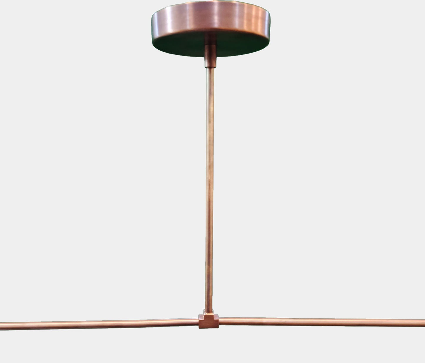 2 Brass Shade Ceiling light modern fixture, handmade mid-century Brass Chandelier