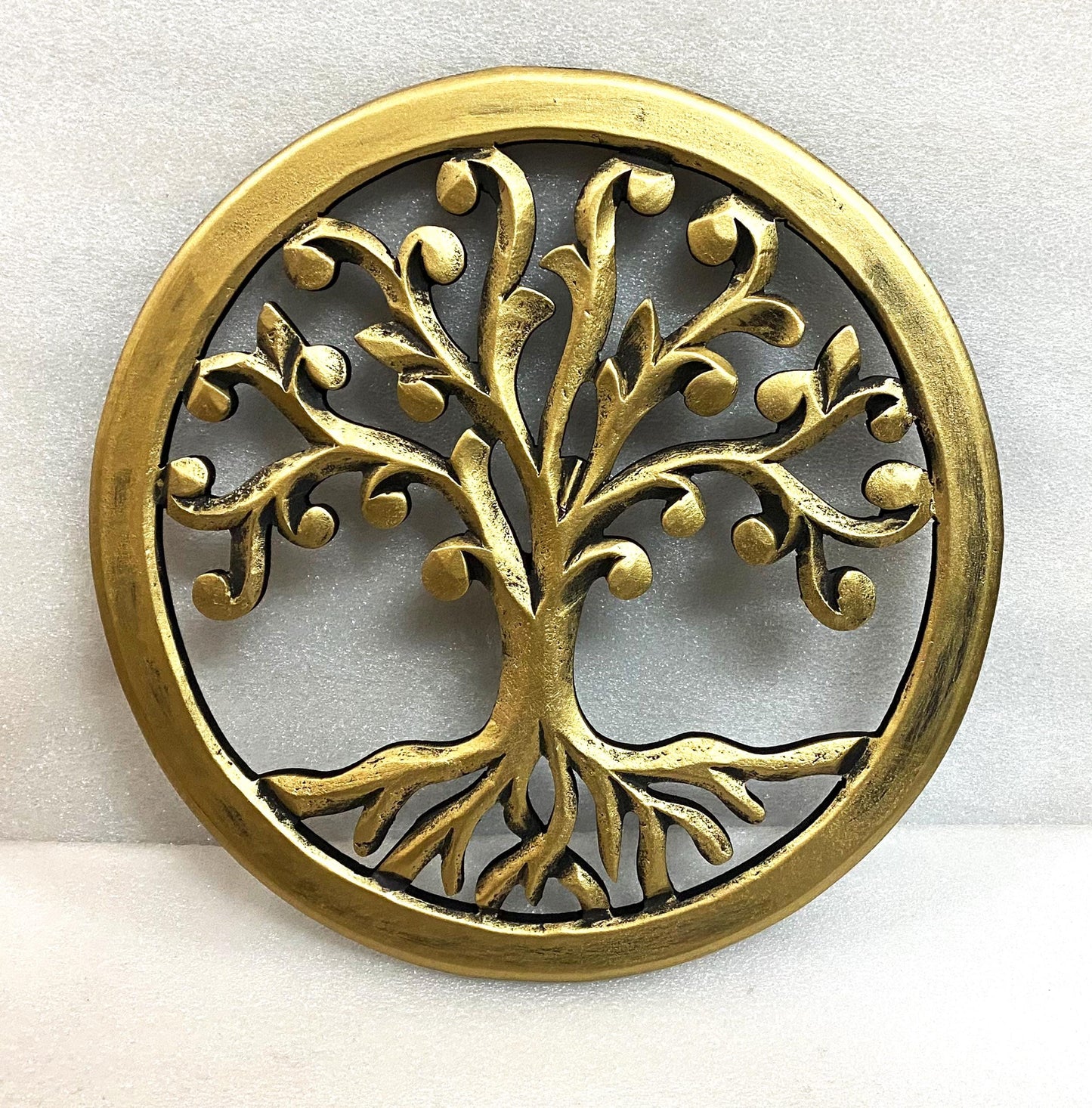 Handmade Gold Tree Wall Decor: Rustic Wooden Panels (Set of 2)