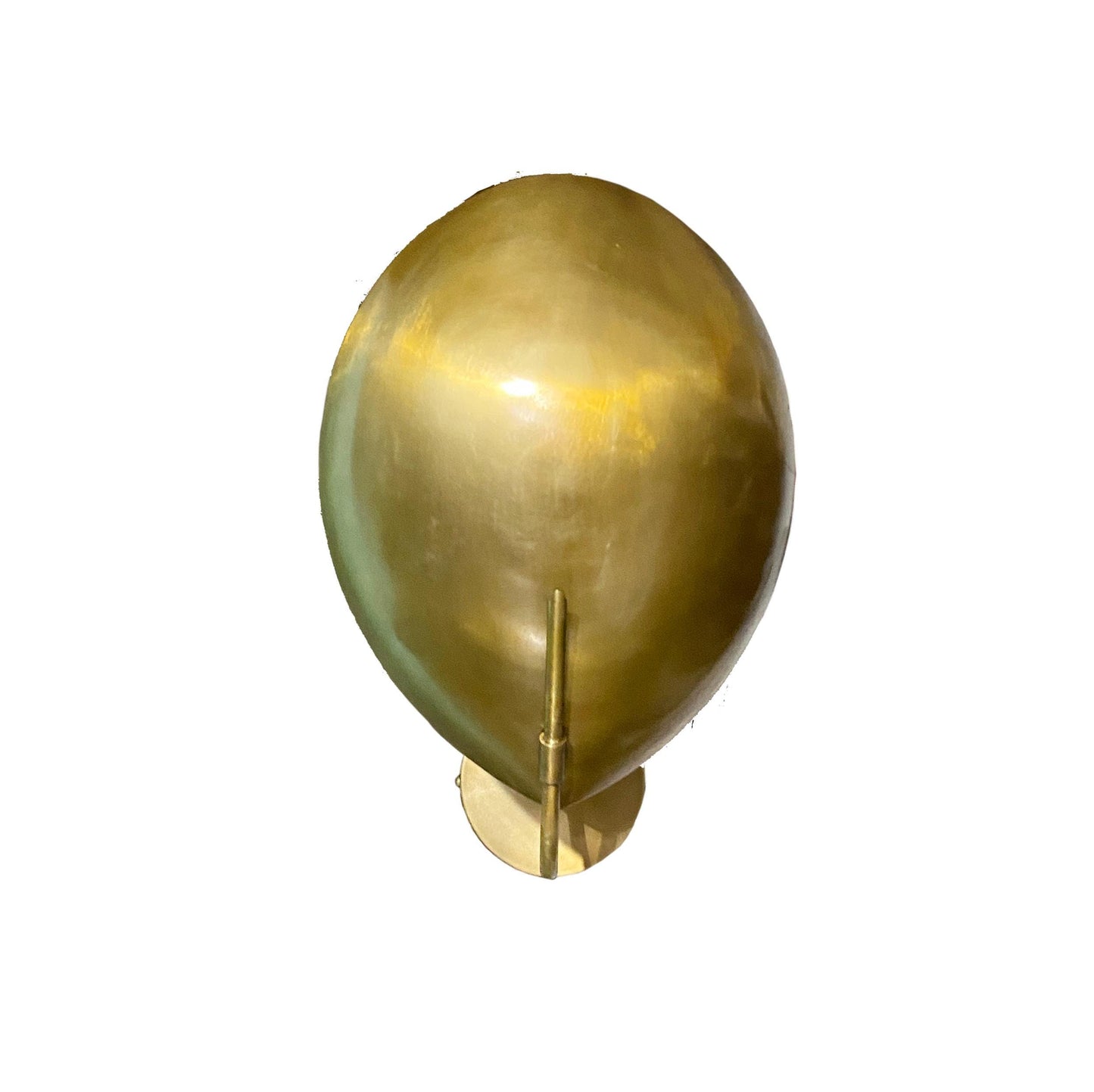 Mid Century Brass Wall Sconce: Handmade Curved Disk Light Fixture