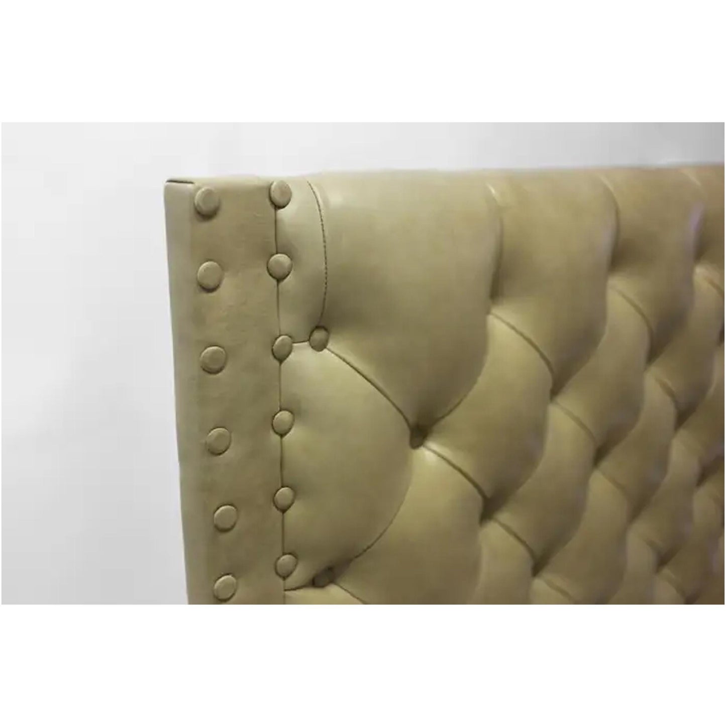 Handmade Tan Leather Tufted Bed: Oakwood Bohemian Bed Frame