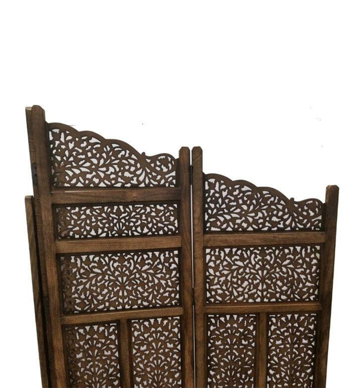 Handmade Wooden Room Divider: 4-Panel Folding Privacy Screen