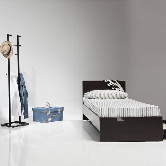 Mid Century Modern Twin Bed Frame: Handmade Walnut, Black Finish