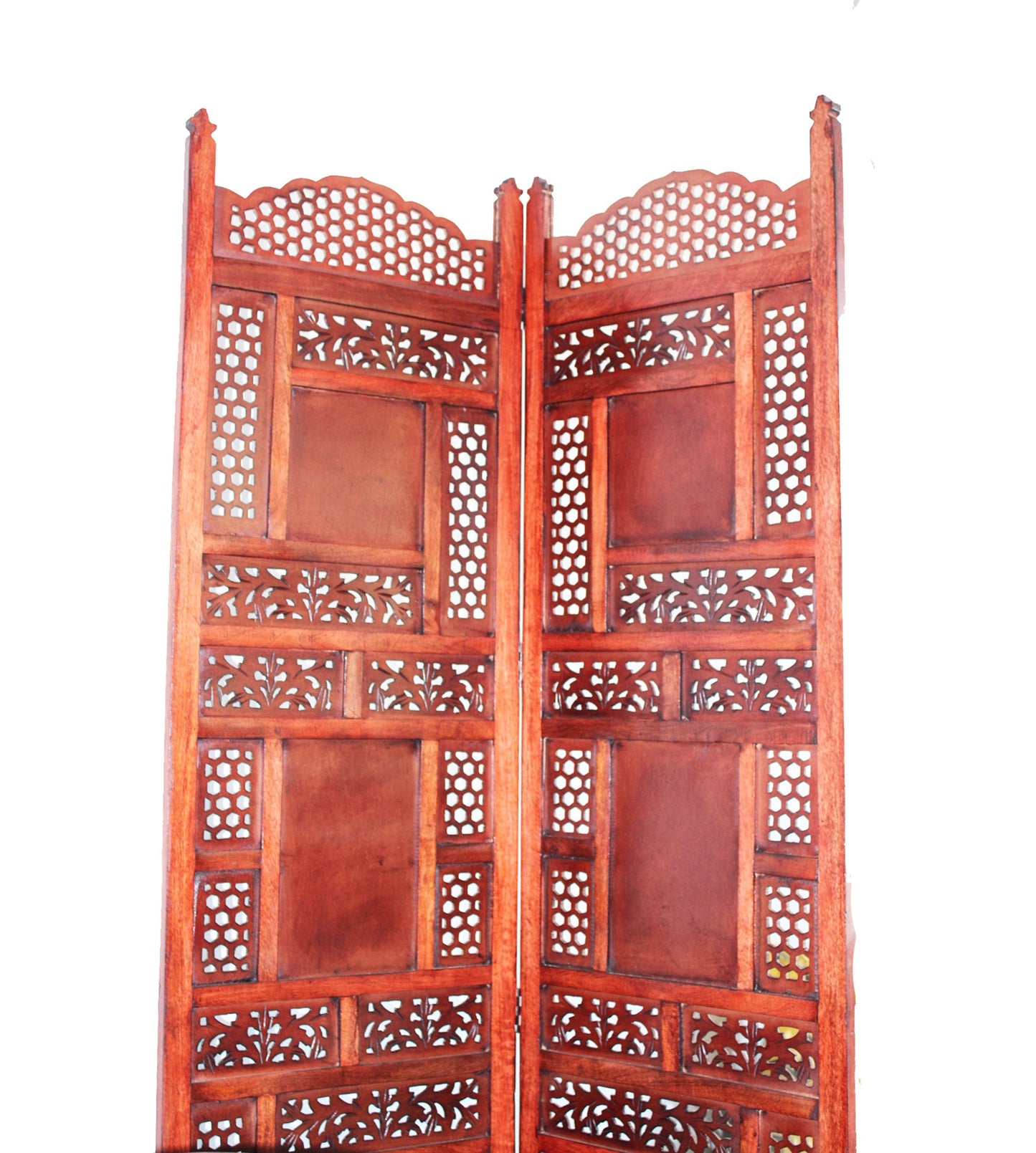 Mesh and block Style Wooden Folding Divider, Partition, Handmade Self standing separator