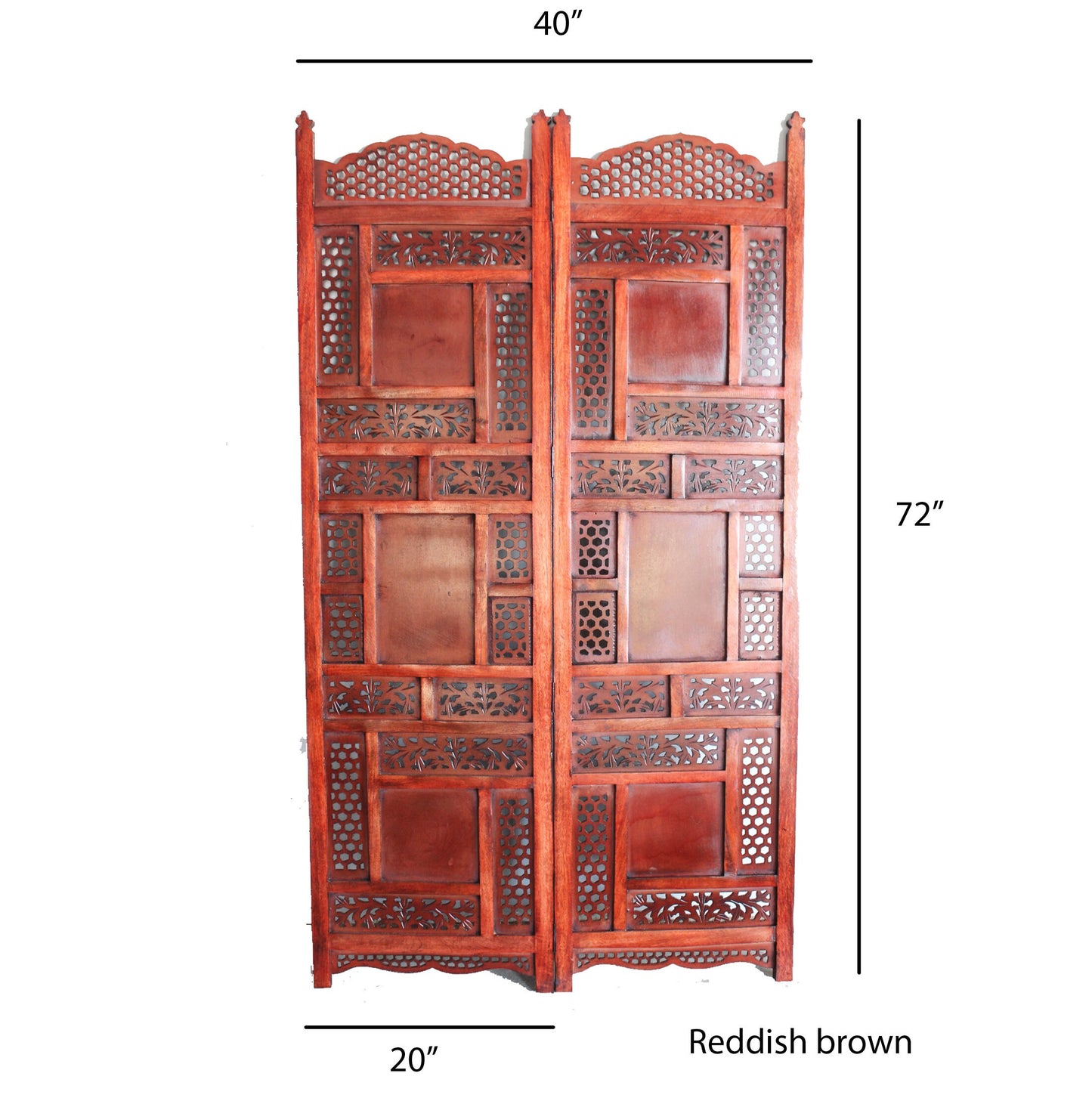 Mesh and block Style Wooden Folding Divider, Partition, Handmade Self standing separator