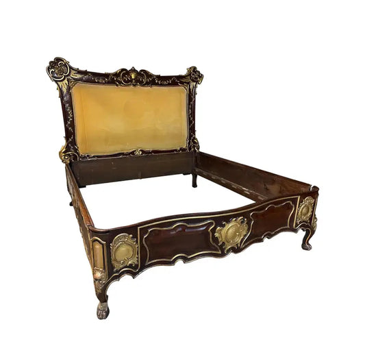 Giltwood Queen Bed Frame: 19th Century Italian Empire Style