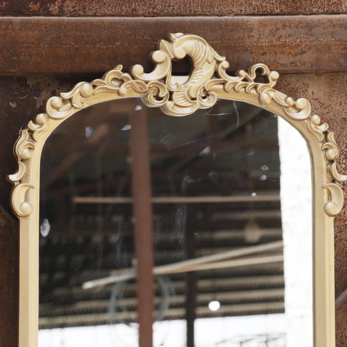 Handmade Royal Gold Wood Wall Mirror: Mid-Century Modern Decor (24x60 In.)