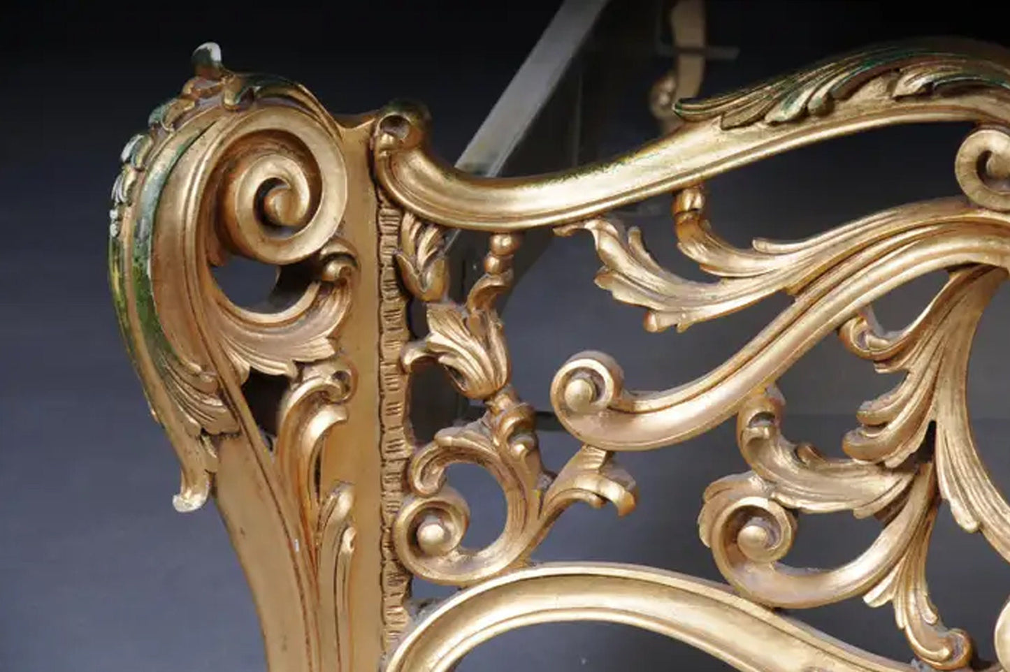 Mid Century Handmade 20th Century Rococo Gold French Louis XV Bed
