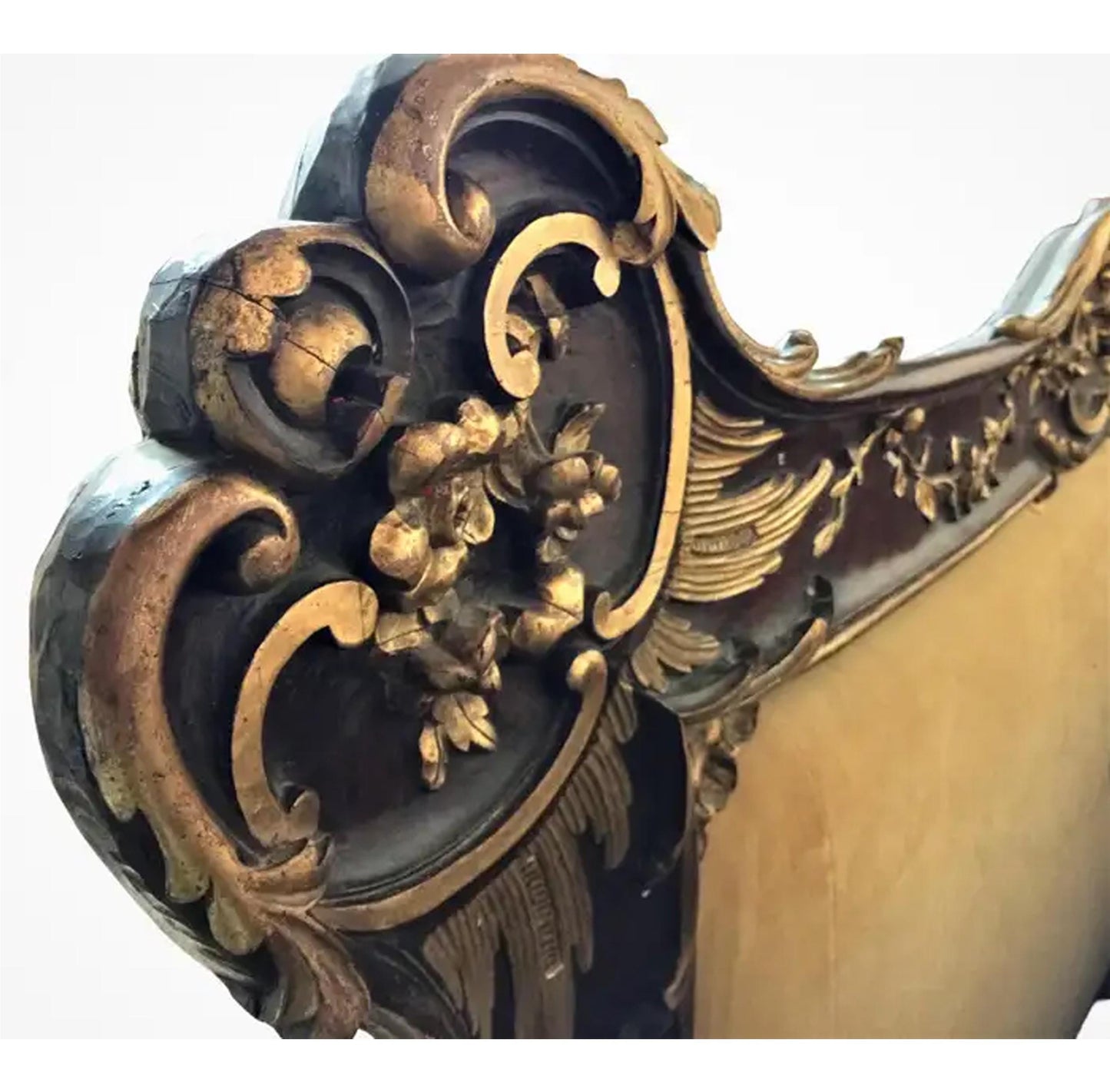 Giltwood Queen Bed Frame: 19th Century Italian Empire Style