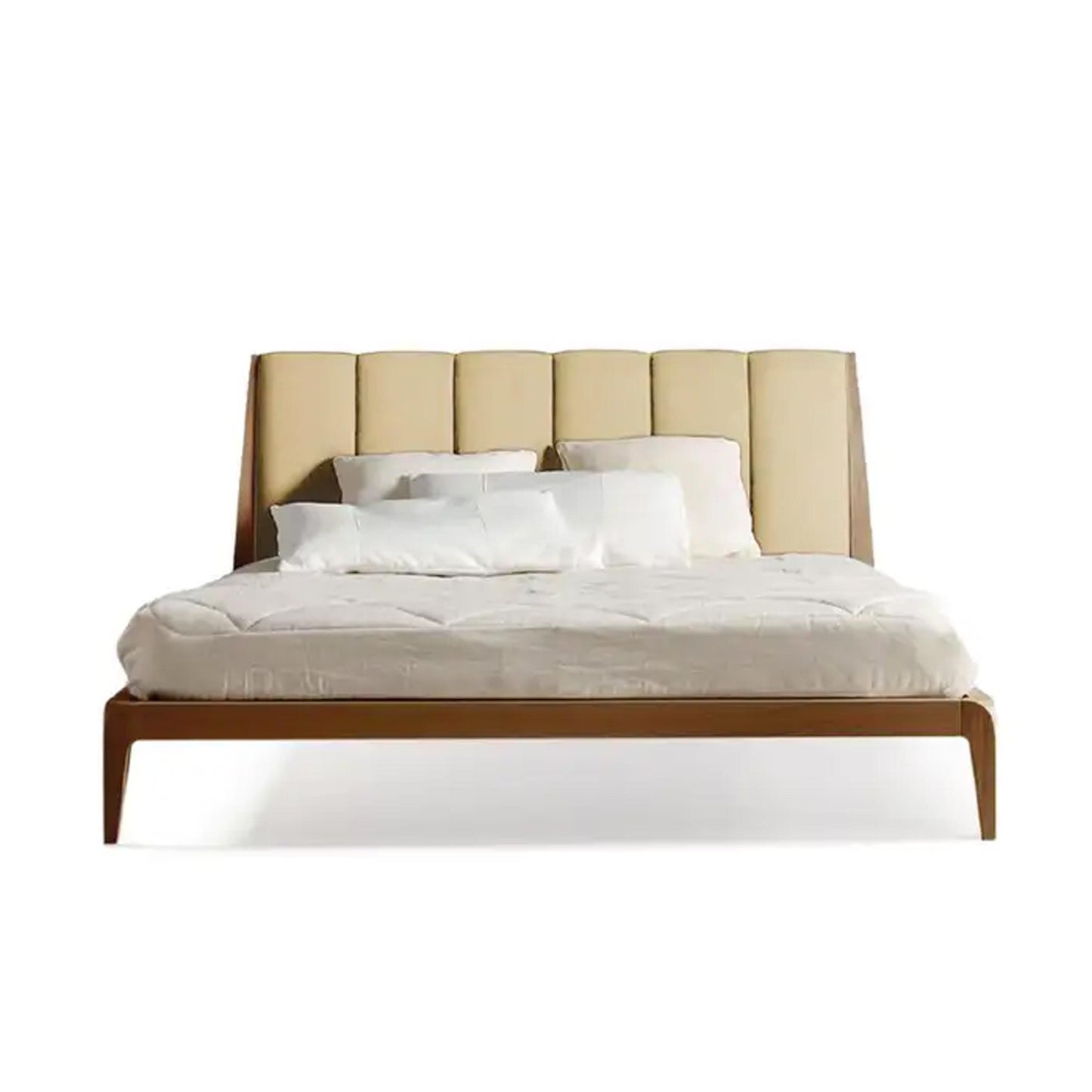 Handmade Solid Wood Upholstered Bed Frame: Bohemian Low Post Design