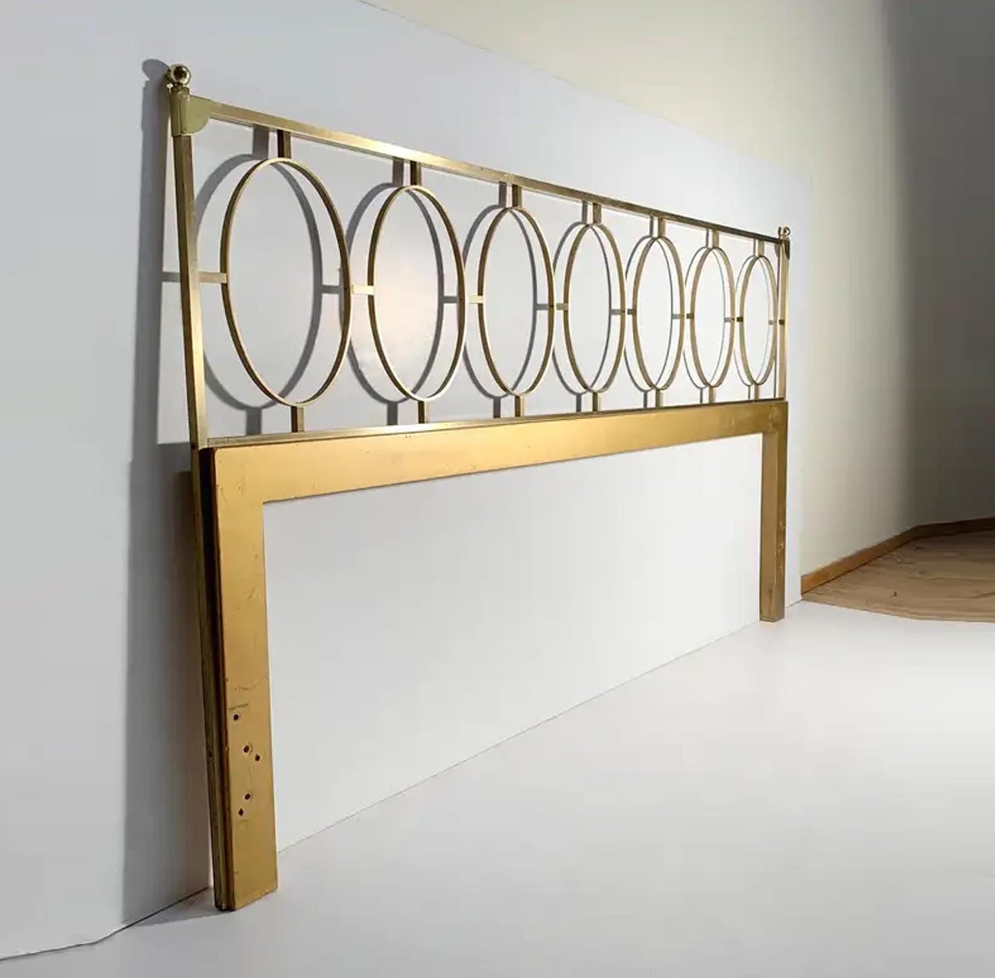 Mid Century Brass Headboard: Handmade Rococo Louis XV Style