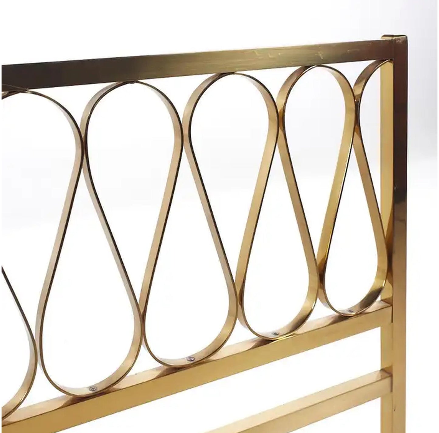 Mid-Century Modern Brass Headboard: Handmade King/Queen Size
