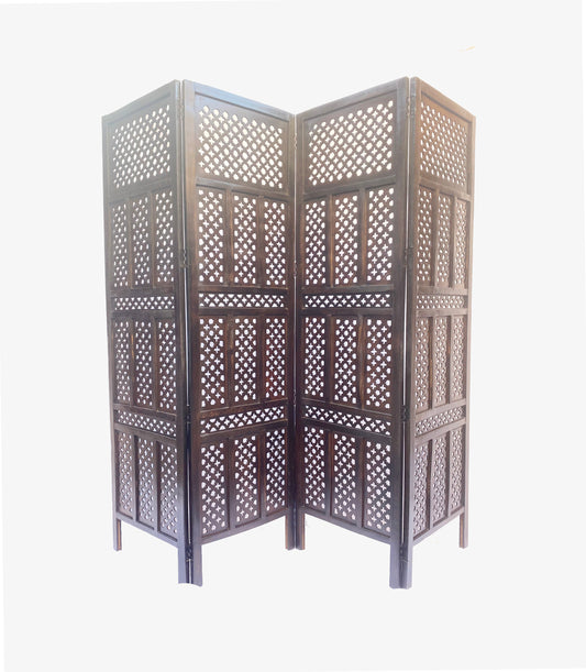 Mid century Walnut Wooden Folding Divider, Partition, Handmade Self standing saperater