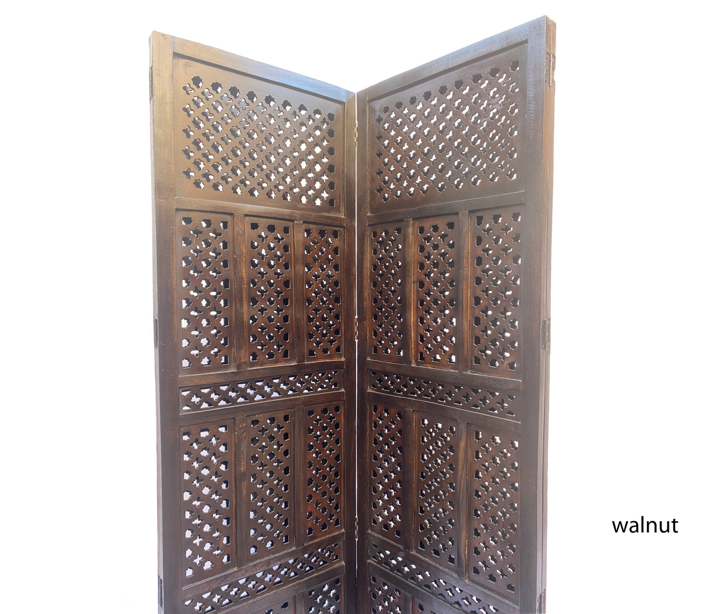 Mid century Walnut Wooden Folding Divider, Partition, Handmade Self standing saperater