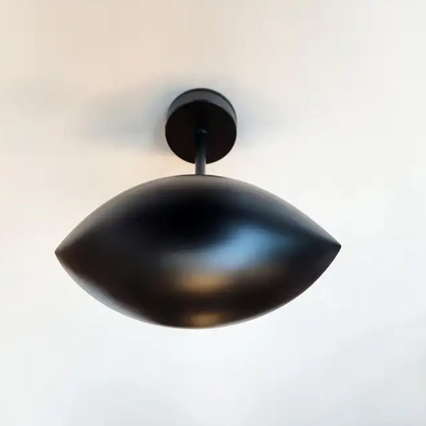 Brass Eye Wall sconce, Handmade Modern Curved disk sconce