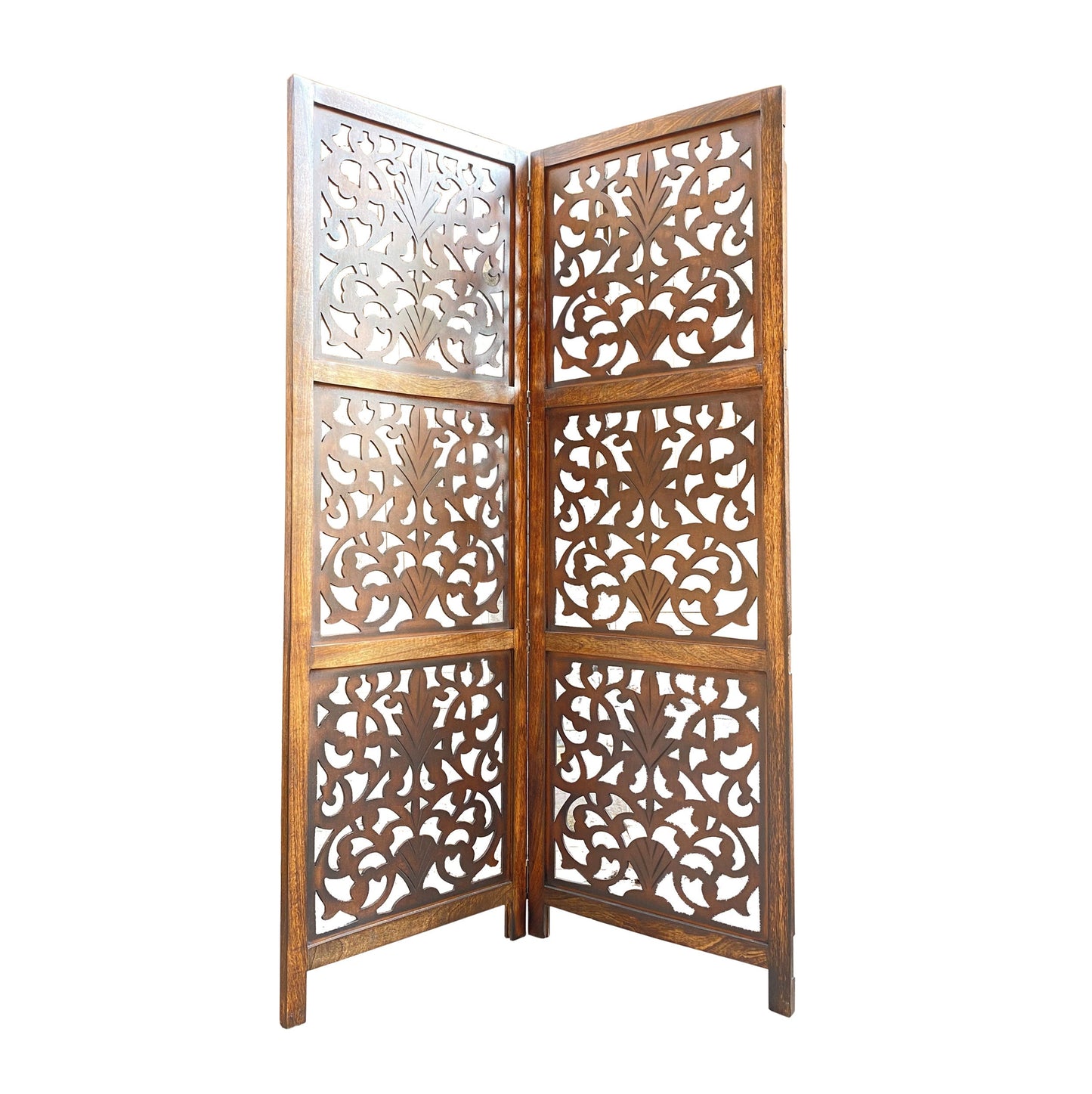 7 Feet tall flower Style Wooden Folding Divider, Partition, Handmade Self standing screen