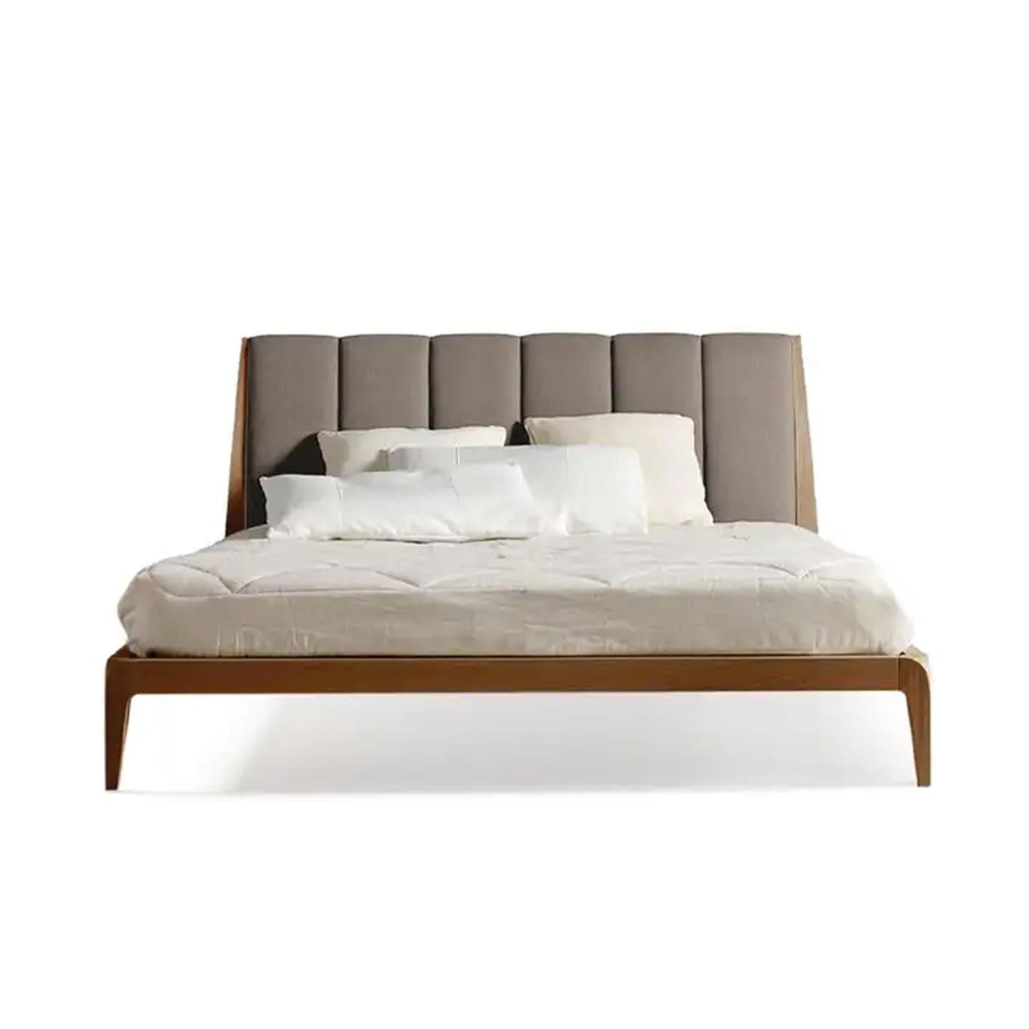 Handmade Solid Wood Upholstered Bed Frame: Bohemian Low Post Design