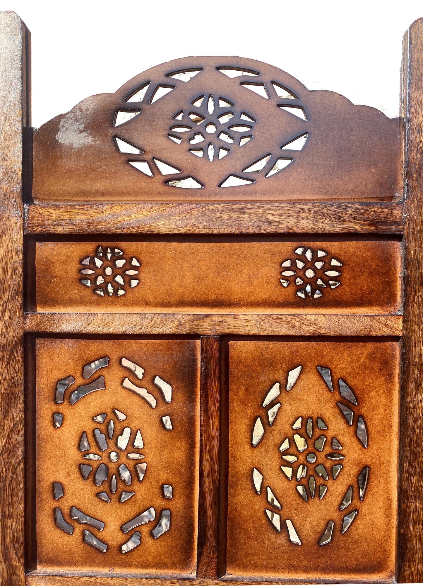 Mid century Design Round top Design Wooden Folding Divider, Partition, Handmade Self standing separator