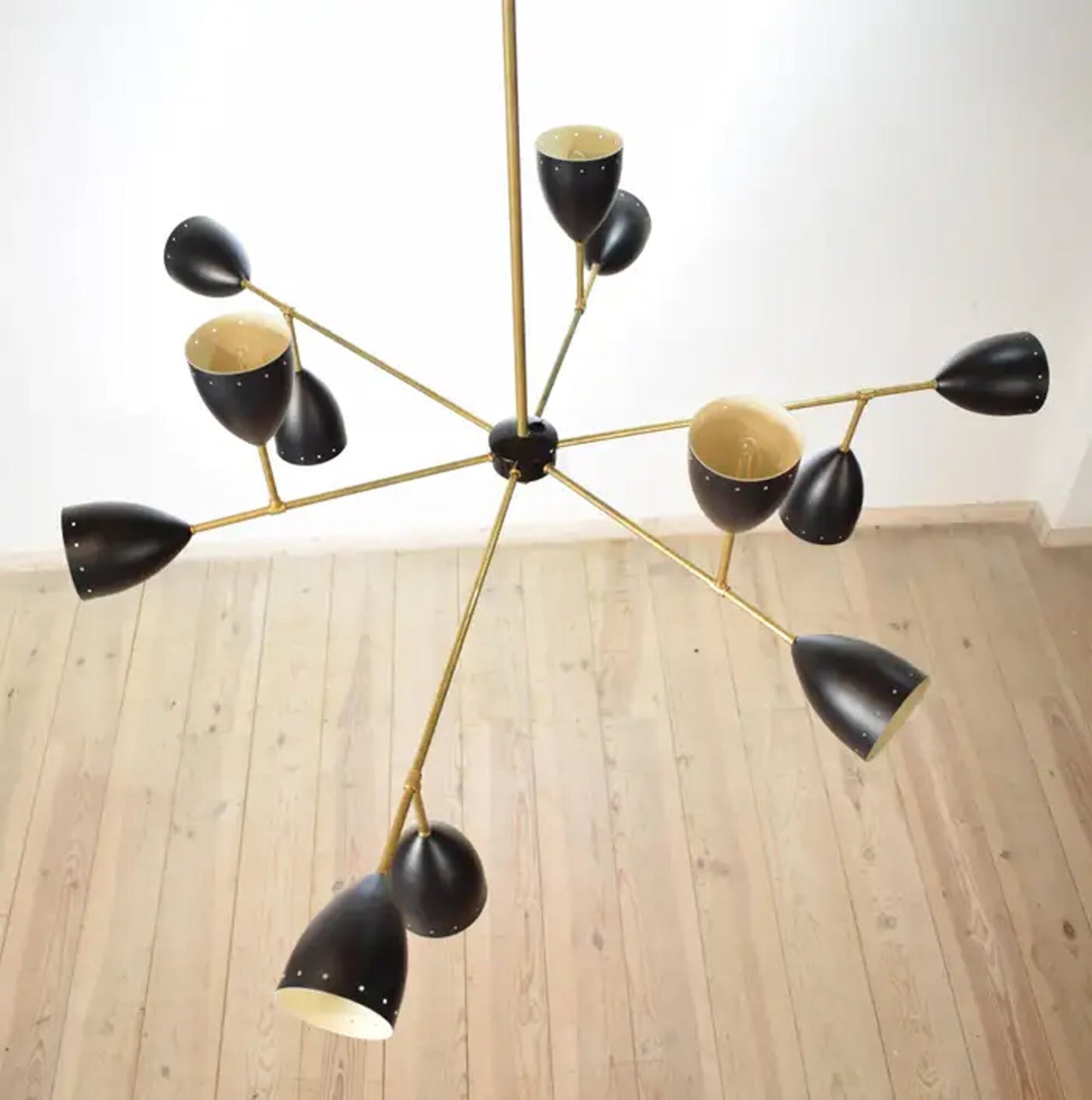 10 Light Modern Brass Ceiling light, handmade Italian fixture