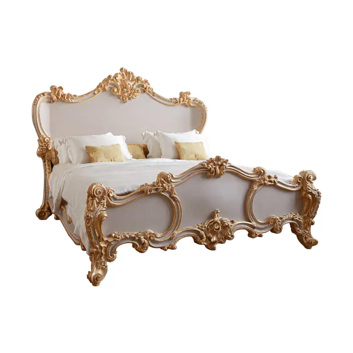 Handmade Royal French Regency King Size Bed: Bohemian Rococo Style