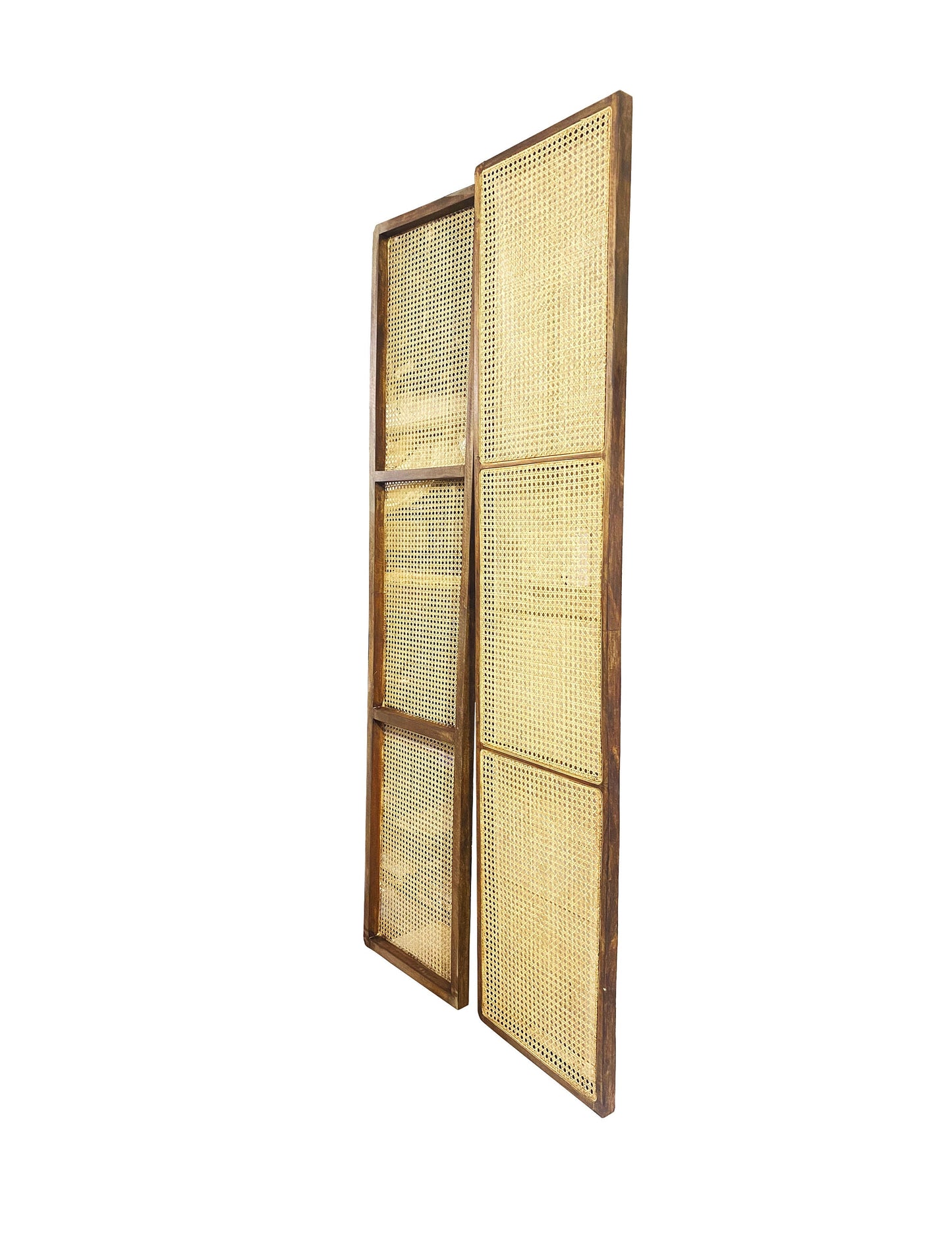 Mid century cane knitted Bathroom divider, Hand knitted Privacy Rattan 8 feet height bathroom divider screen partition