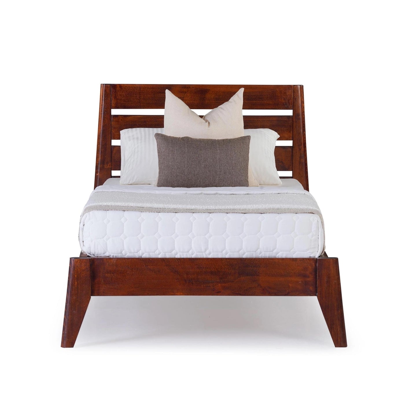 Handmade Mid-Century Modern Walnut Twin Bed Frame