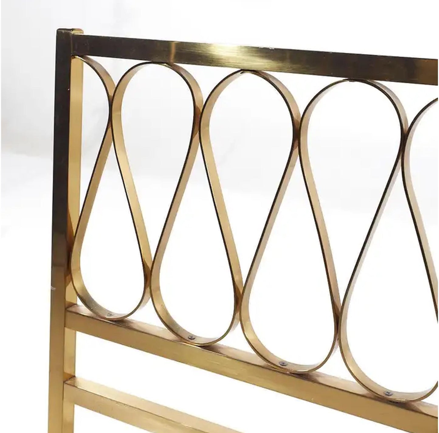 Mid-Century Modern Brass Headboard: Handmade King/Queen Size