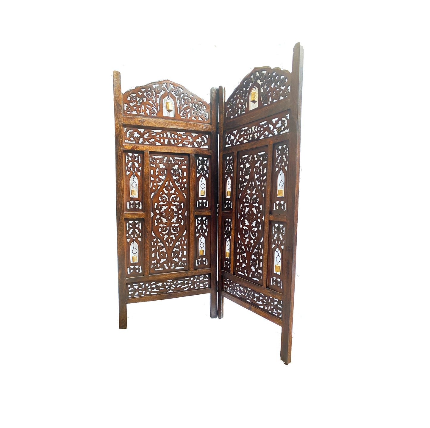 Mid century Bell Design Wooden Small Folding Divider, Partition, Handmade Self standing separator