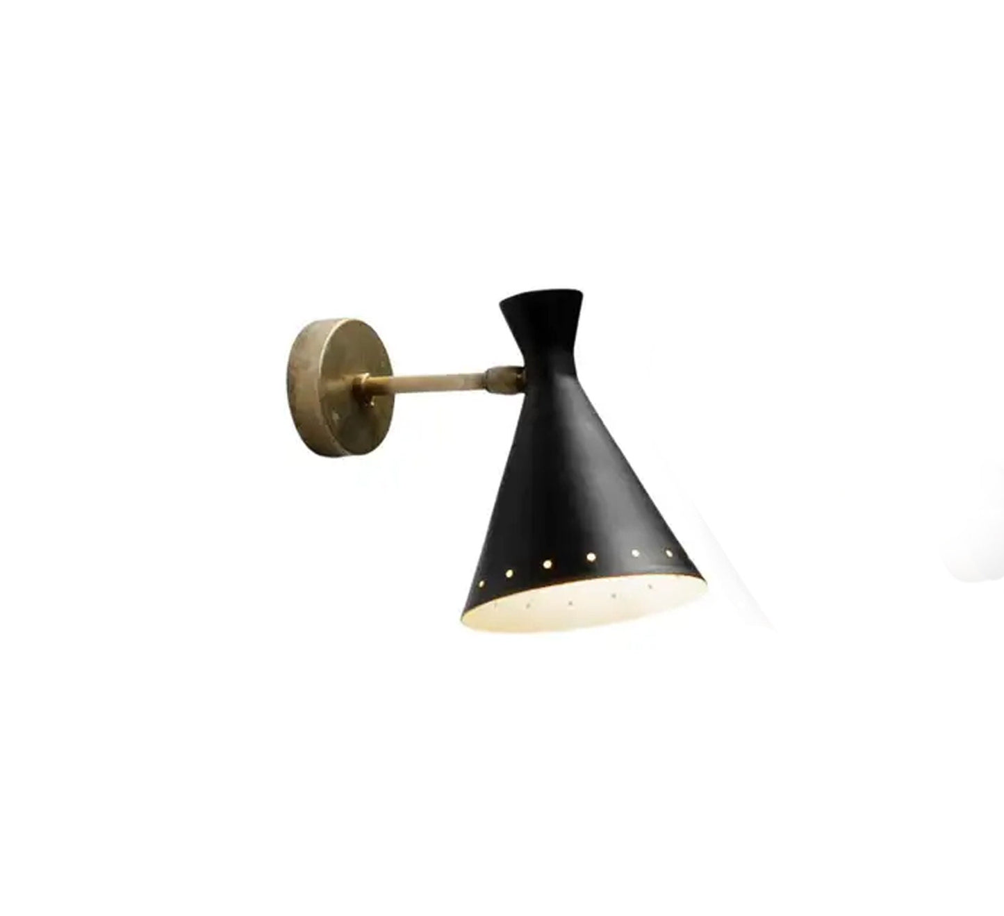 Handmade Black Brass Wall Light Sconce Pair: Italian Lighting
