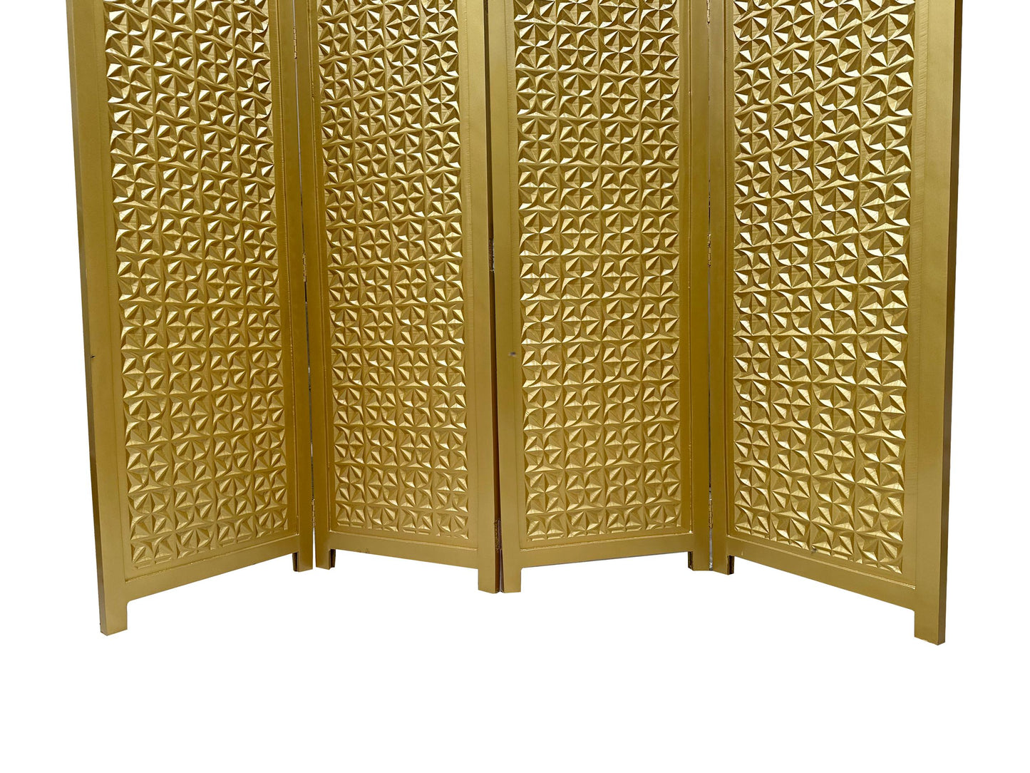 Mid-Century Modern Wooden Room Divider: Gold 3D Design Partition