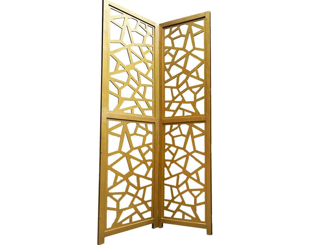 Mid century Design Gold Wooden Folding Divider